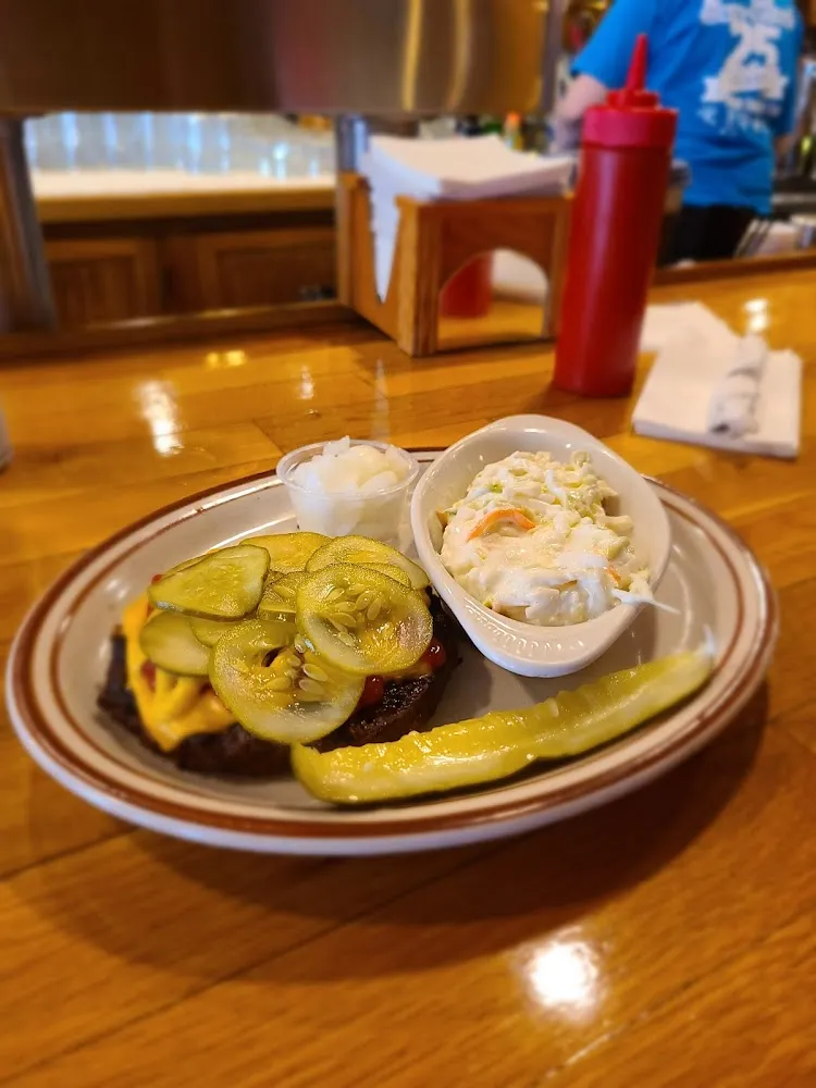 Keto Bullets Burger with Pickle and Coleslaw